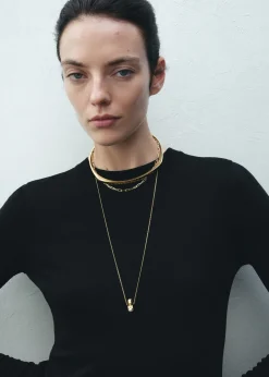 Long faux pearl necklace white