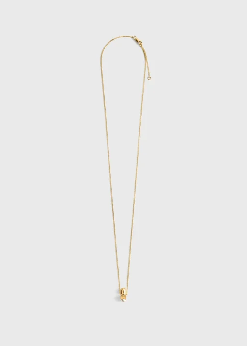 Long faux pearl necklace white