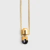 Long jasper necklace black/off white