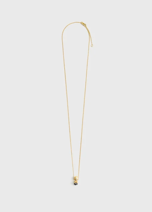 Long jasper necklace black/off white