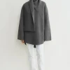 Long scarf knit dark grey melange