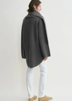 Long scarf knit dark grey melange