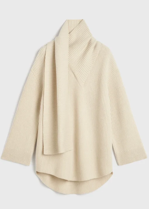 Long scarf knit off-white