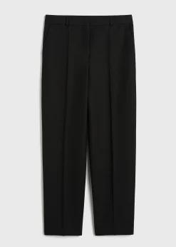 Low-waist tailored trousers black
