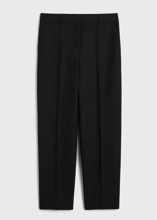 Low-waist tailored trousers black