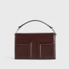 Mini t-flap leather bag bordeaux