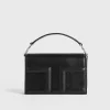 Mini T-Flap lizard-embossed bag black