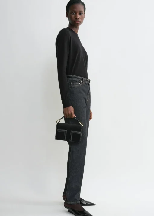 Mini T-flap pony hair bag black