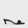 Moiré mule sandals black