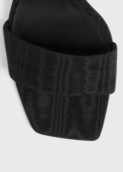 Moiré mule sandals black