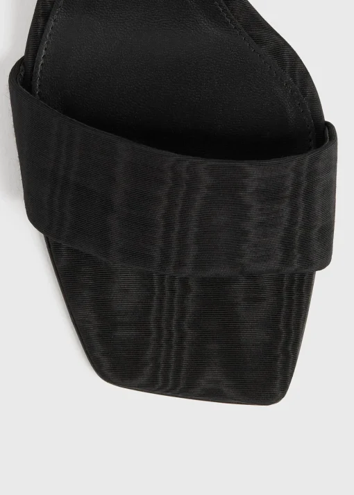 Moiré mule sandals black