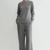 Monogram flannel pj bottoms smoke melange