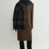Monogram jacquard wool scarf charcoal mélange