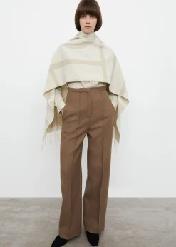 Monogram jacquard wool scarf eggnog