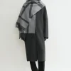 Monogram jacquard wool scarf dark grey mélange
