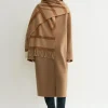 Monogram jacquard wool scarf camel