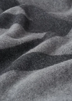 Monogram jacquard wool scarf dark grey mélange
