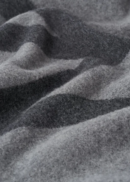 Monogram jacquard wool scarf dark grey mélange