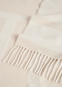Monogram jacquard wool scarf eggnog