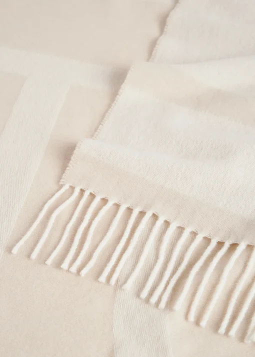 Monogram jacquard wool scarf eggnog