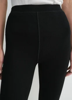 Monogram knit leggings black