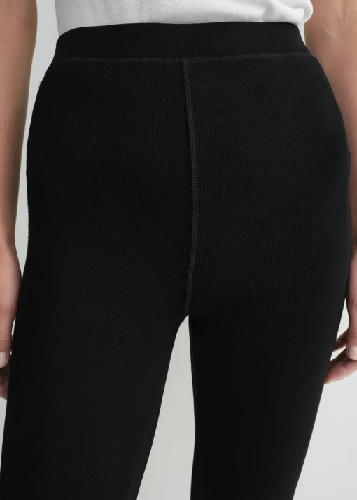 Monogram knit leggings black