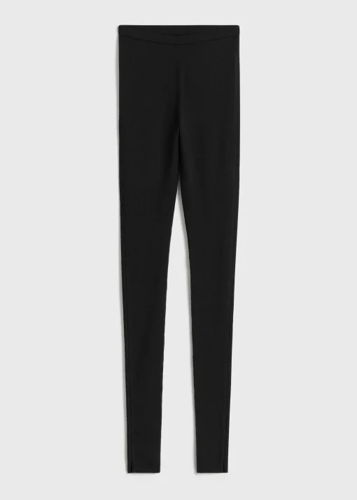 Monogram knit leggings black