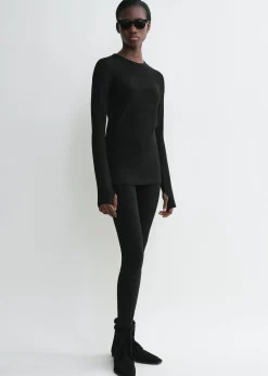 Monogram knit top black