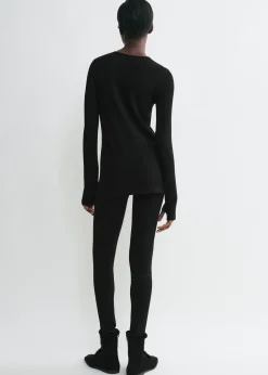 Monogram knit top black