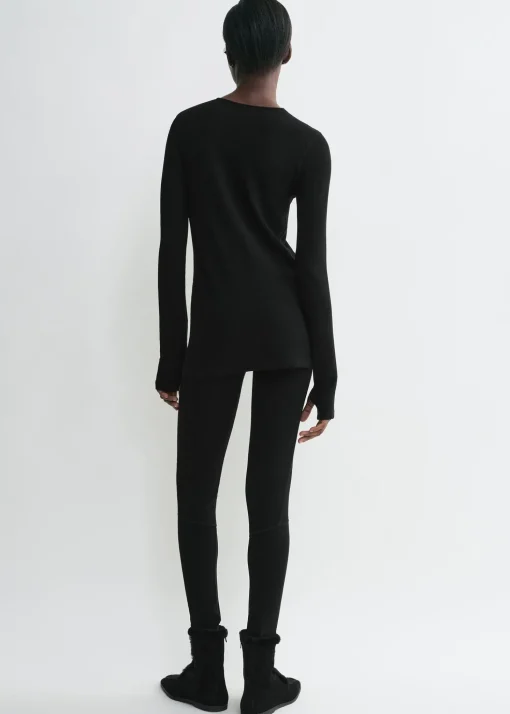Monogram knit top black