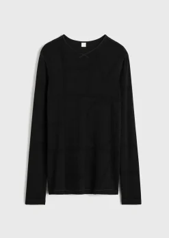Monogram knit top black
