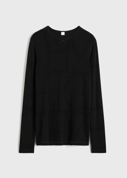 Monogram knit top black