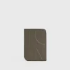 Monogram leather passport holder ash