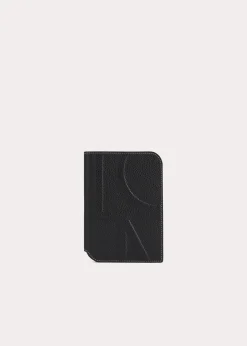 Monogram leather passport holder black grain