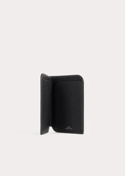 Monogram leather passport holder black grain