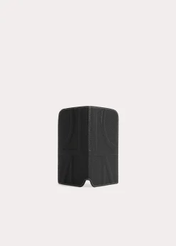 Monogram leather passport holder black grain