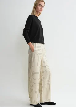 Monogram silk pj bottoms ivory