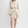 Monogram silk pj shorts ivory