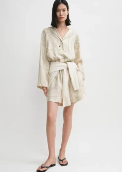 Monogram silk pj shorts ivory