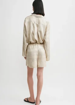 Monogram silk pj shorts ivory