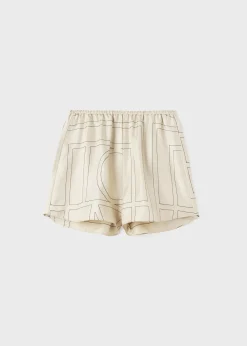 Monogram silk pj shorts ivory