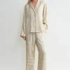 Monogram silk pj top ivory