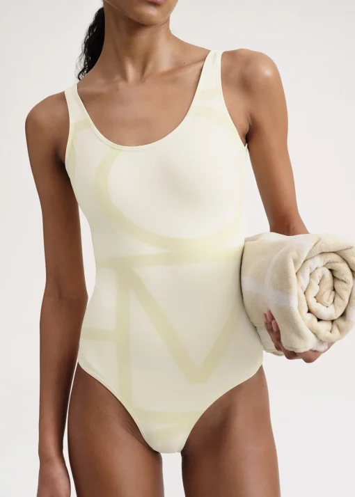 Monogram swimsuit sand