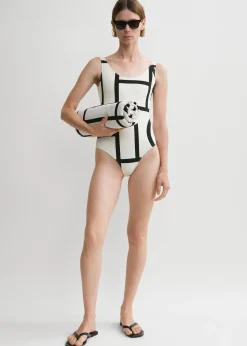 Monogram swimsuit tofu