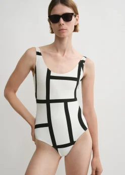 Monogram swimsuit tofu