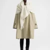 Monogram wool cashmere scarf macadamia