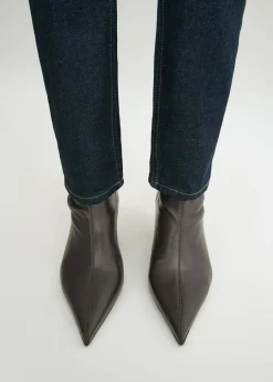 Nappa heeled sock boots bark