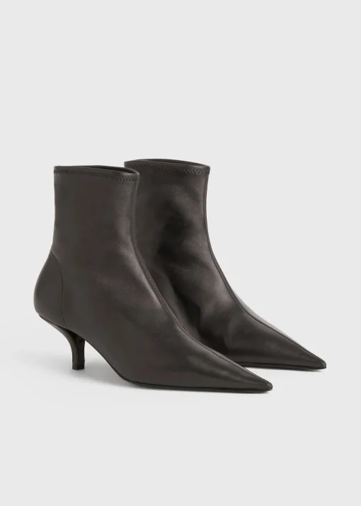 Nappa heeled sock boots bark