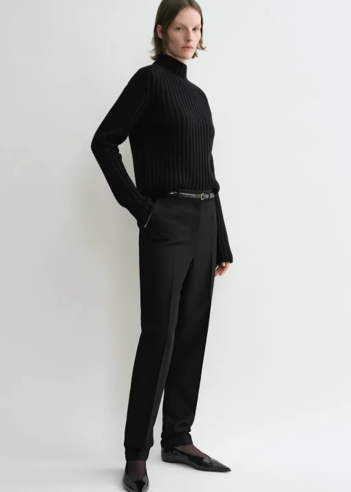 Petite chunky rib knit black