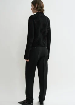 Petite chunky rib knit black